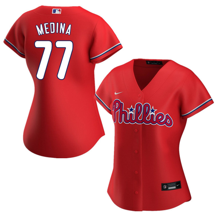 Nike Women #77 Adonis Medina Philadelphia Phillies Baseball Jerseys Sale-Red